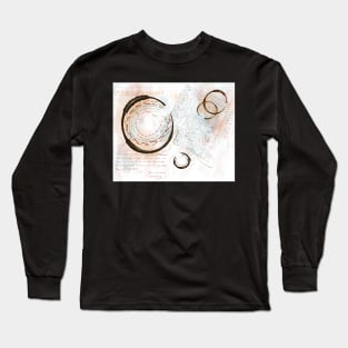 Abstract Closed Circles with stitching, lettering in muted pastel colors Long Sleeve T-Shirt